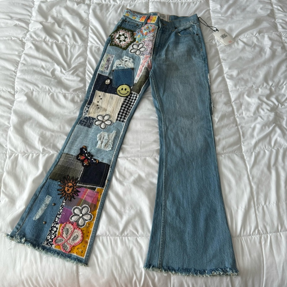 Bdg Patchwork Flare Jeans - Blue Multi - image 2